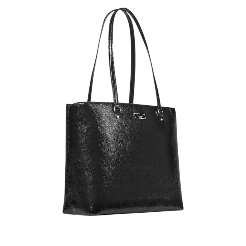 Kate Spade Bridget Black Crinkle Patent Large Tote NWT Retail $399 - Picture 3 of 5